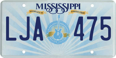 MS license plate LJA475