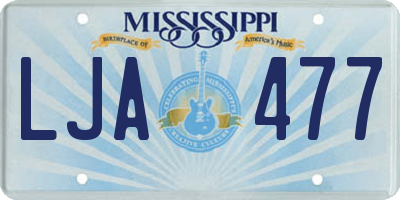 MS license plate LJA477