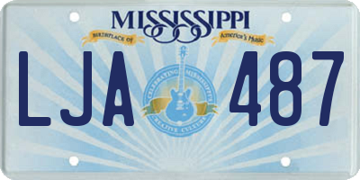 MS license plate LJA487
