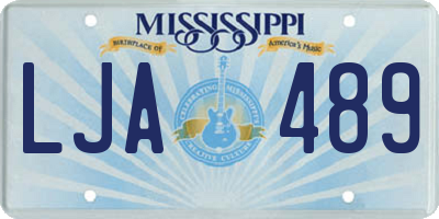 MS license plate LJA489