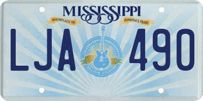 MS license plate LJA490