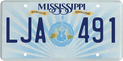 MS license plate LJA491