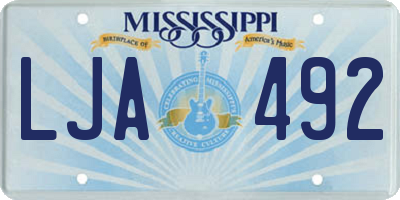 MS license plate LJA492