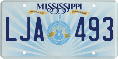 MS license plate LJA493