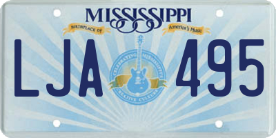 MS license plate LJA495