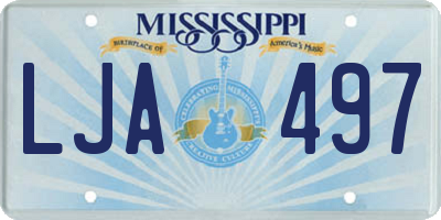 MS license plate LJA497