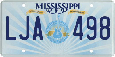 MS license plate LJA498