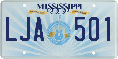 MS license plate LJA501
