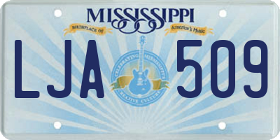 MS license plate LJA509