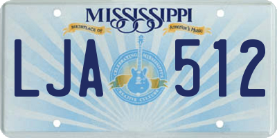 MS license plate LJA512