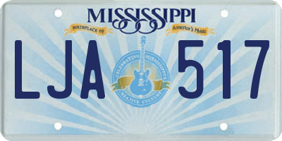 MS license plate LJA517