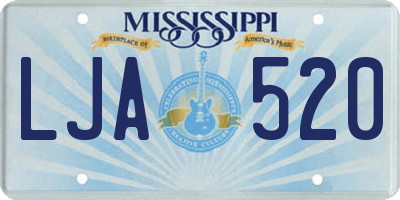 MS license plate LJA520