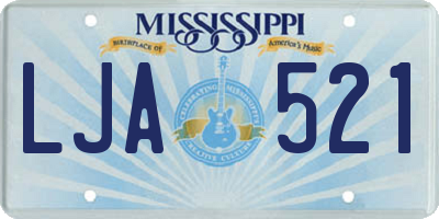 MS license plate LJA521