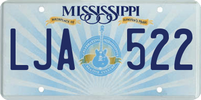 MS license plate LJA522