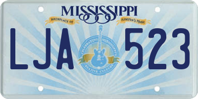 MS license plate LJA523