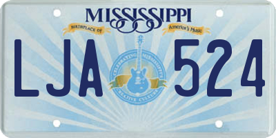MS license plate LJA524