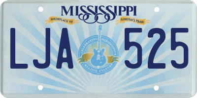 MS license plate LJA525