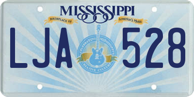 MS license plate LJA528