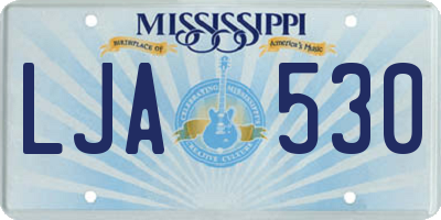 MS license plate LJA530