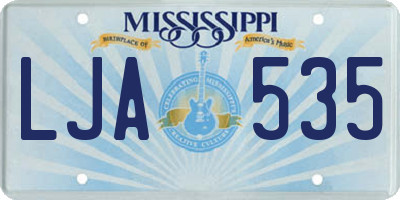 MS license plate LJA535