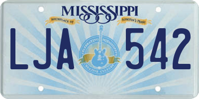 MS license plate LJA542