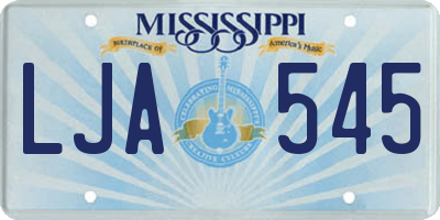 MS license plate LJA545