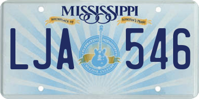 MS license plate LJA546