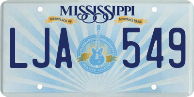 MS license plate LJA549