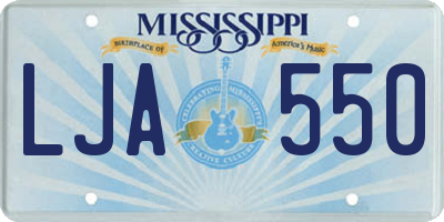 MS license plate LJA550