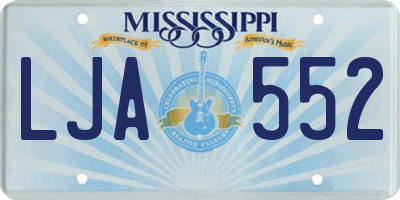 MS license plate LJA552