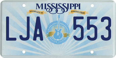 MS license plate LJA553