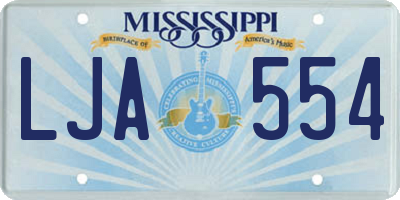 MS license plate LJA554