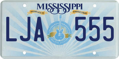 MS license plate LJA555