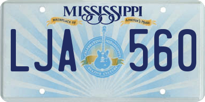 MS license plate LJA560