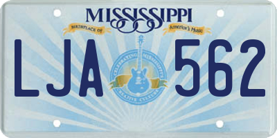 MS license plate LJA562