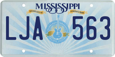 MS license plate LJA563