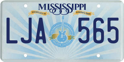 MS license plate LJA565