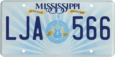 MS license plate LJA566