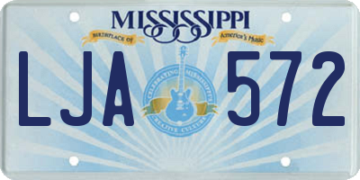 MS license plate LJA572