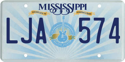 MS license plate LJA574