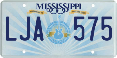 MS license plate LJA575