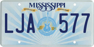 MS license plate LJA577