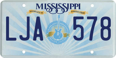 MS license plate LJA578