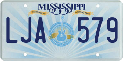 MS license plate LJA579