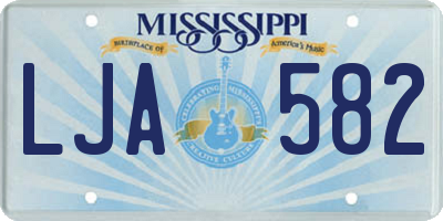 MS license plate LJA582