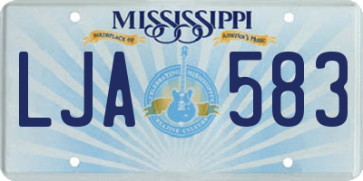 MS license plate LJA583