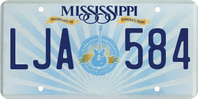 MS license plate LJA584
