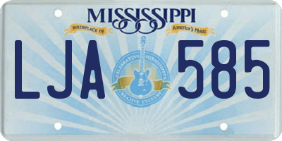MS license plate LJA585