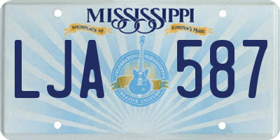 MS license plate LJA587