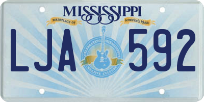MS license plate LJA592